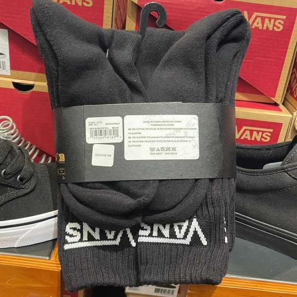 Vans Socks 6 pairs set CREW VANS.
"OFF THE WALL" Black /White 
NWT - Picture 2 of 16